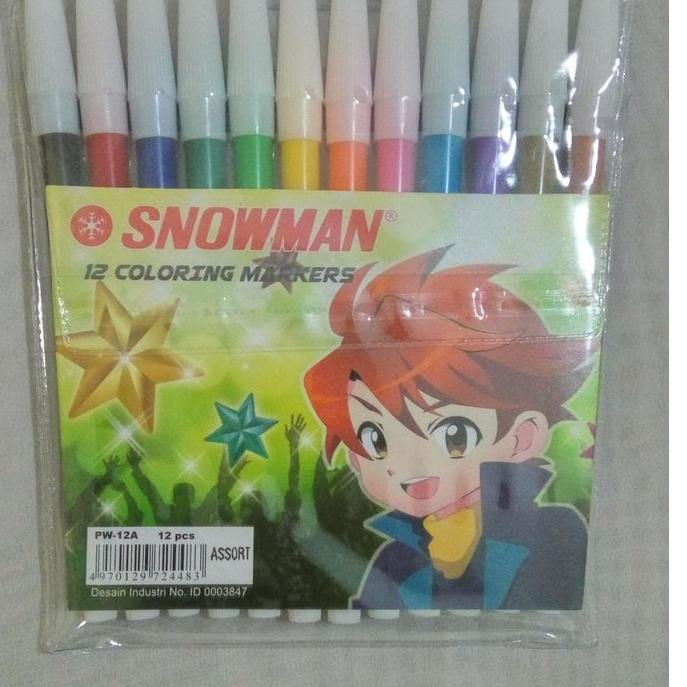 

ㅜ Snowman - Spidol kecil marker 12 warna - sign pen - Pcs ◀