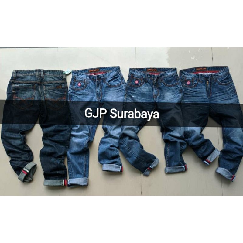 Barang baru celana jeans pria pensil skinny premium size 27 - 38