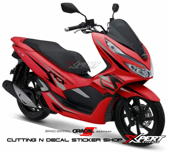 STRIPING PCX STICKER PCX OVAL HITAM SILVER HONDA FUTURISTIC STIKER PCX MERAH PUTIH