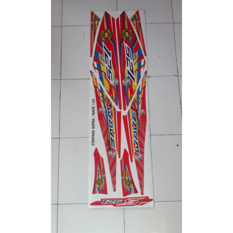 striping variasi Supra x 125 Wave S merah 2006/2013 grafis