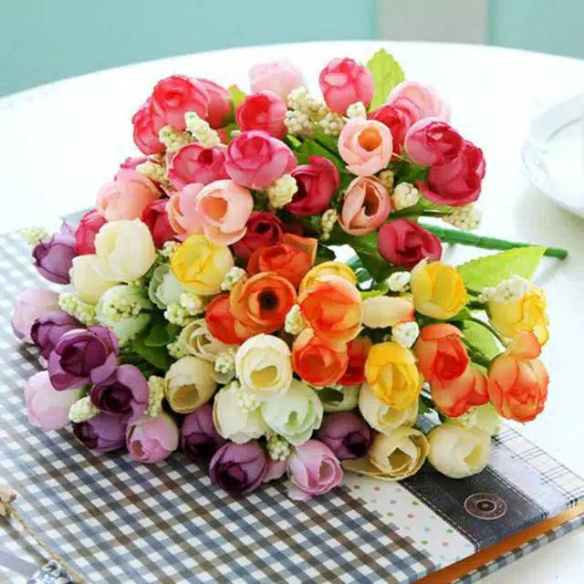 BU02 Buket Bunga Mawar Mini / Buket Mawar Plastik