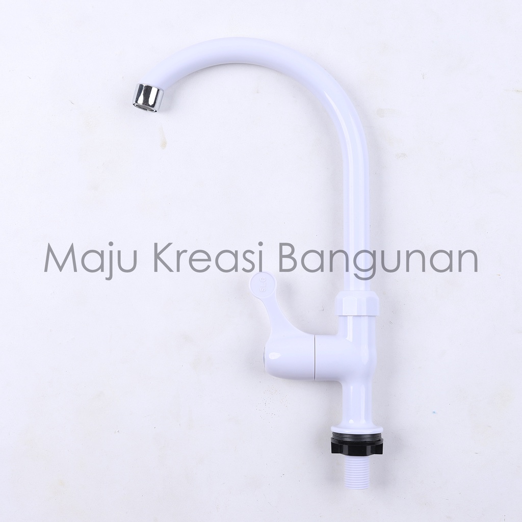 Kran Angsa Tanam PVC New Soligen Keran Air Cuci Piring Sink Dapur Tancap Putih B1 B2 B3 B5