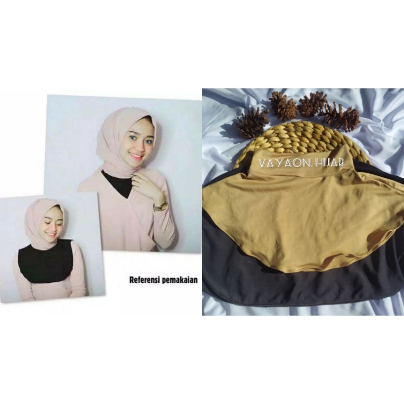 (GRAB) Manset Leher Wanita New Best seller Daleman baju leher vayaon hijab