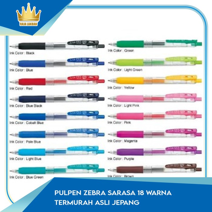 

Terlaris Pulpen Zebra Sarasa 18 Warna TERMURAH ASLI JEPANG - Hitam