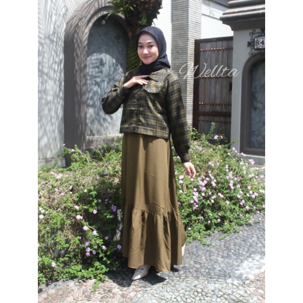 Gamis set outer Orin/Gamis bahan ity crep/Gamis Terbaru 2022/Lexy Crop Blezer8