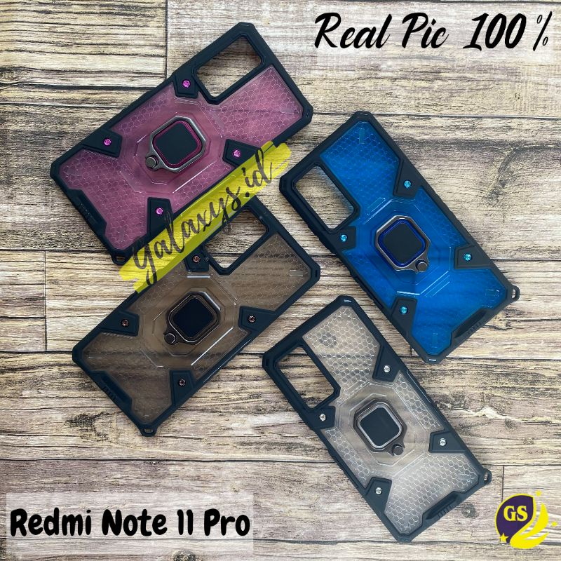 CASE XIAOMI REDMI NOTE 11 4G  / REDMI NOTE 11 PRO 5G 2022 HARDCASE IRON WARRIOR RING SPACE CAPSULE ARMOR CASING