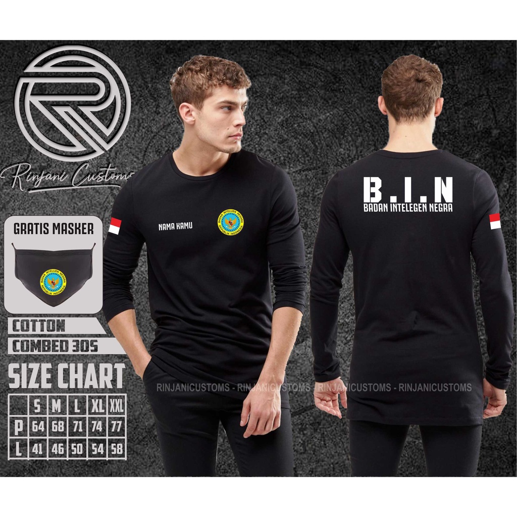 Kaos Badan intelijen NEGARA.KAOS BIN.FREE MAKSER