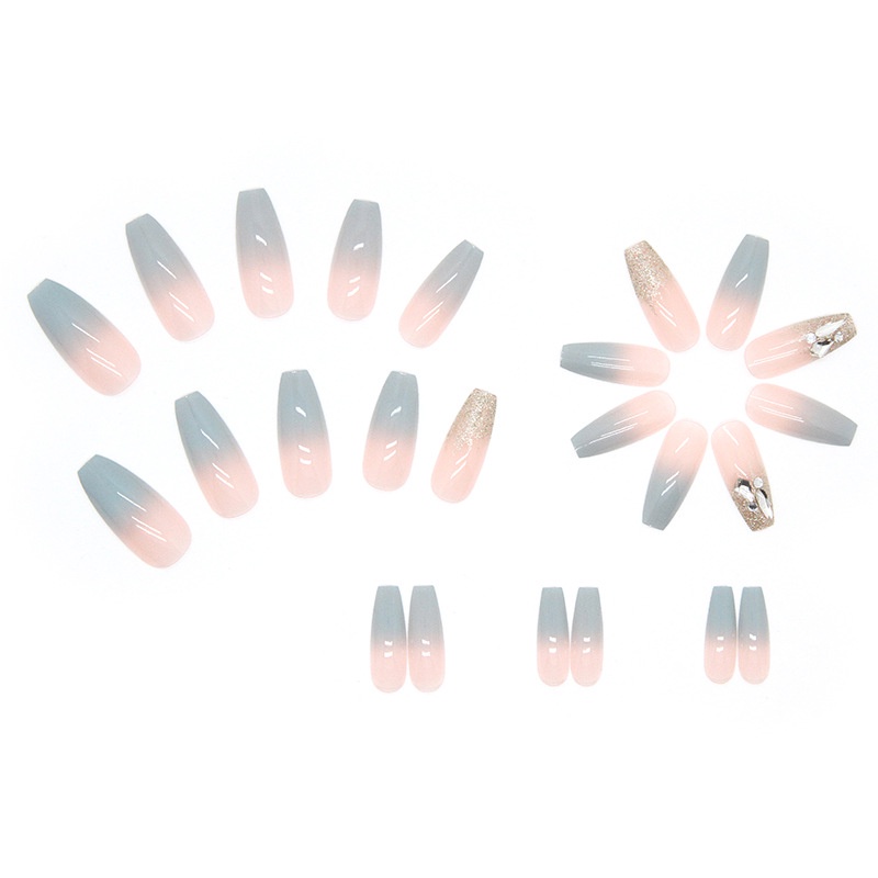 Z378 24pcs / Kotak Kuku Palsu Full Cover Untuk Dekorasi Nail Art