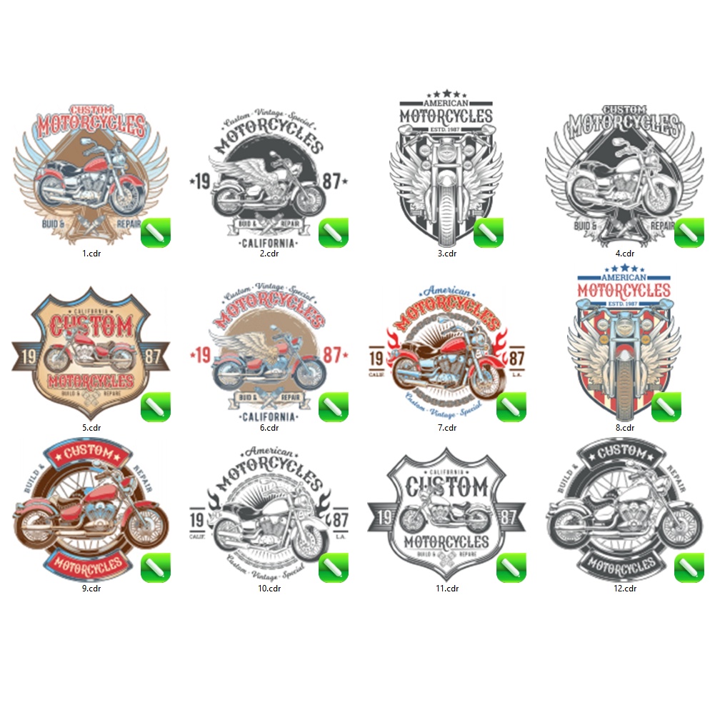 Vintage Bike Emblems Vector - Coreldraw