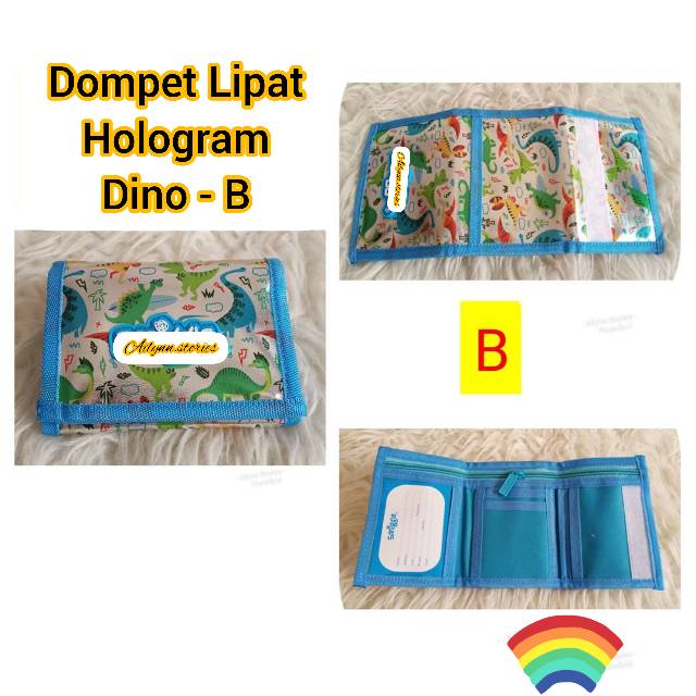 Dompet Lipat  Anak Hologram Dinosaurus