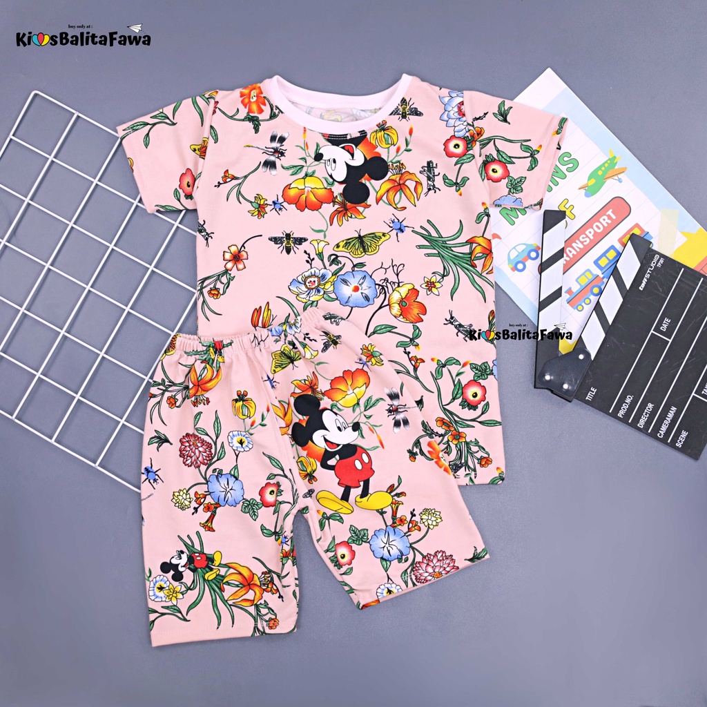 Set Nayeon uk 3-5 Tahun / Piyama Anak Perempuan Lengan Celana Pendek Setelan Import Baju Tidur