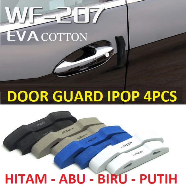 Door Guard Ipop / Pelindung Pintu Samping Mobil Chrome Hitam Silver Putih Universal Busa Eva Foam Doorguard 4 PCS