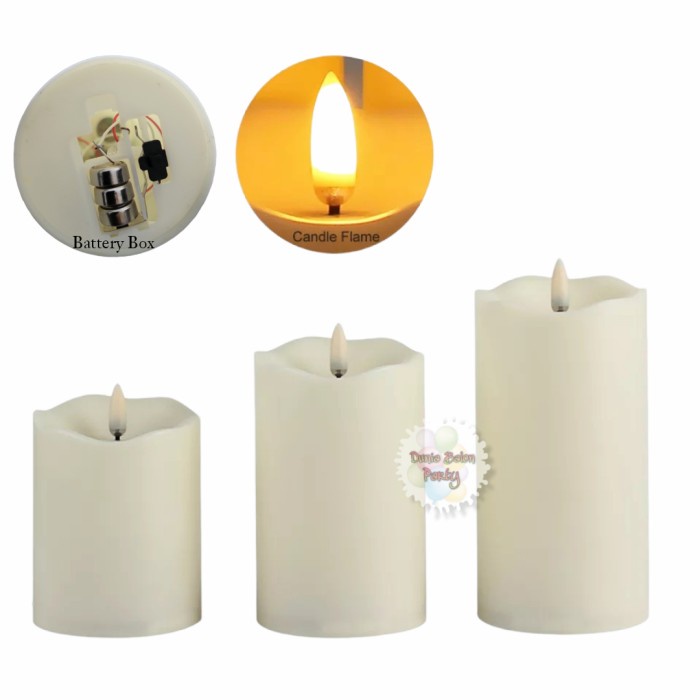 Lilin Led Elektrik Polos / Electric Candle / Smokeless Candle 12 cm