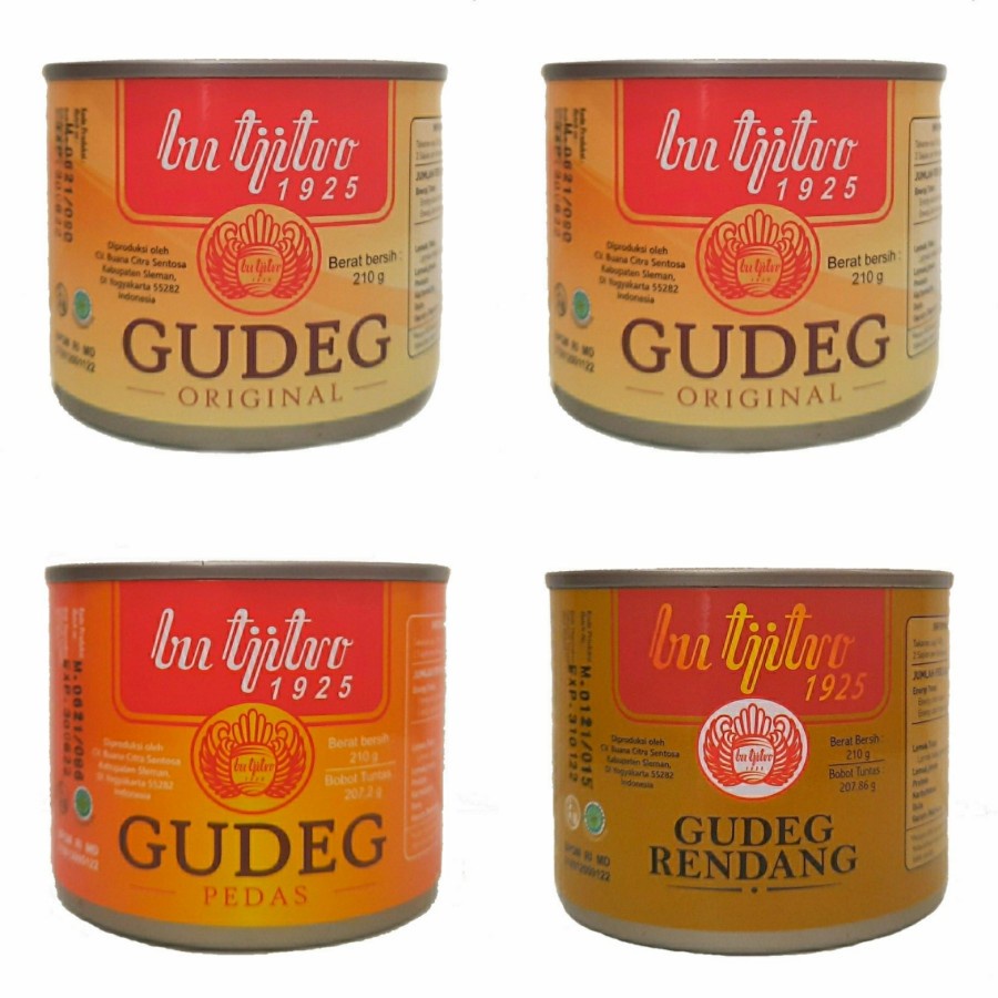 

Gudeg Kaleng Bu Tjitro Varian Komplet Original Pedas Rendang Paket Hemat - Isi 4Pcs