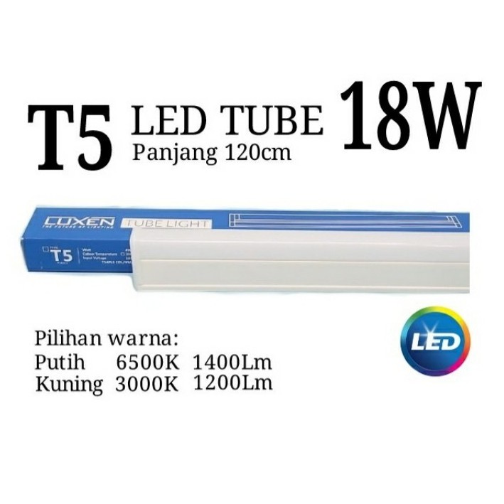 LAMPU TL NEON LUXEN T5 LED TUBE 18W PANJANG 120CM 1 SET KOMPLIT 18WATT 18 WATT 18 W 120 CM