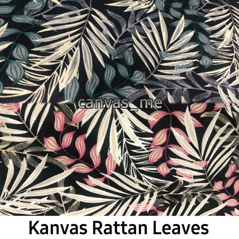 Kain Kanvas motif Rattan Leaves (daun rotan)