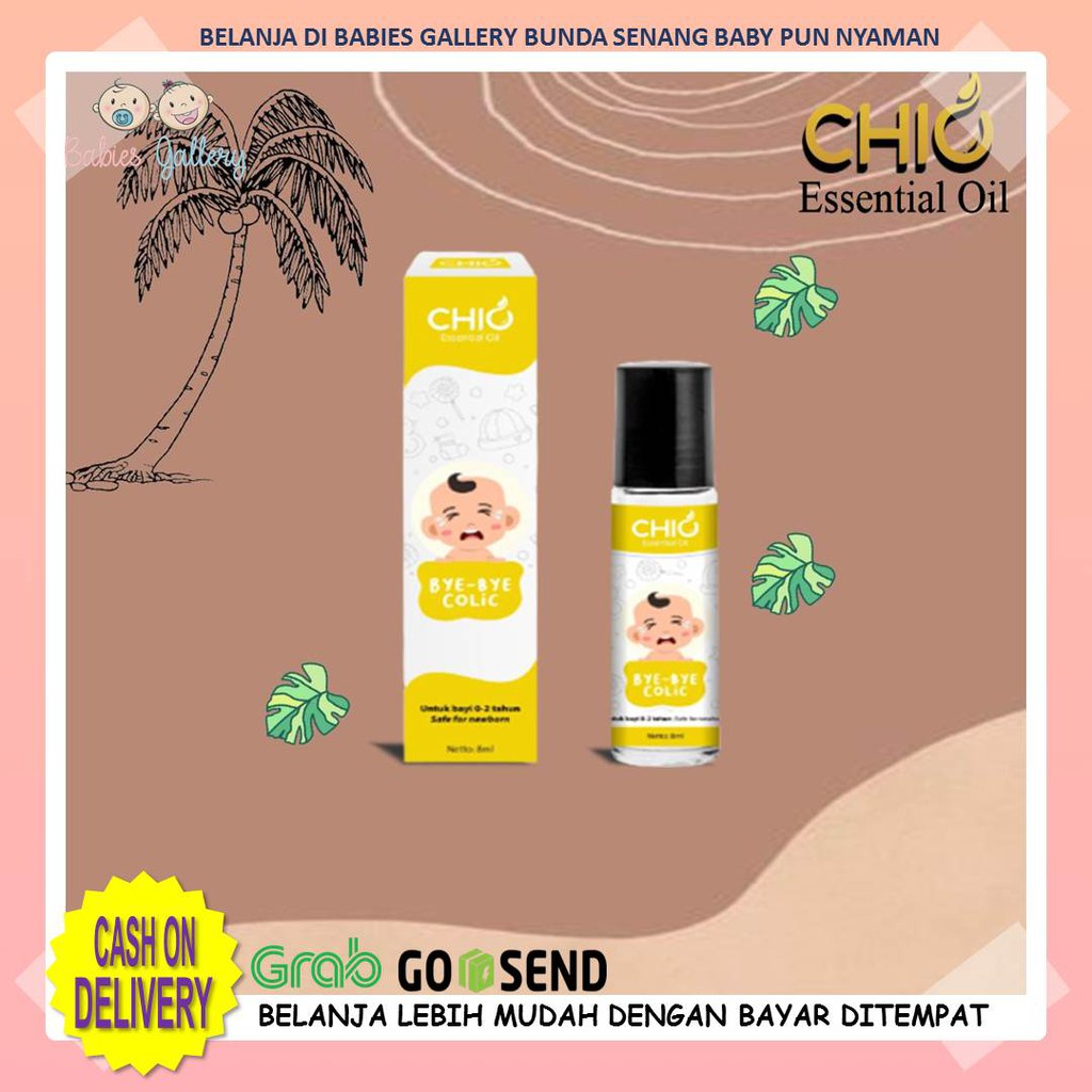 Chio Roll On Bye Bye Colic Baby Essential Oil 8ml 0-2 Tahun - Mengatasi Masalah Pencernaan