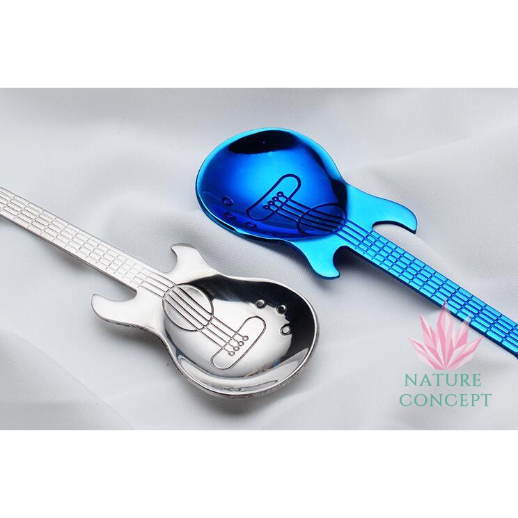 Stainless Steel Unique Electric Guitar Coffee Children Gift Spoon Sendok Anak Unik Gitar Listrik