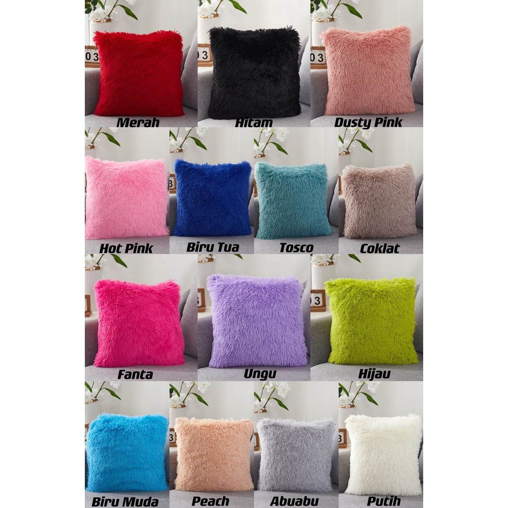 Utama Jakarta Baru - Sarung Bantal Sofa Bulu Rasful Uk 40 x 40cm/Sarung Bantal Kursi