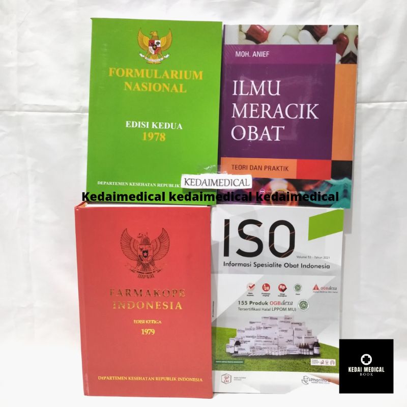 Paket 4 BUKU FARMASI : Farmakope Indonesia 3, FORNAS, IMO,dan ISO 2021