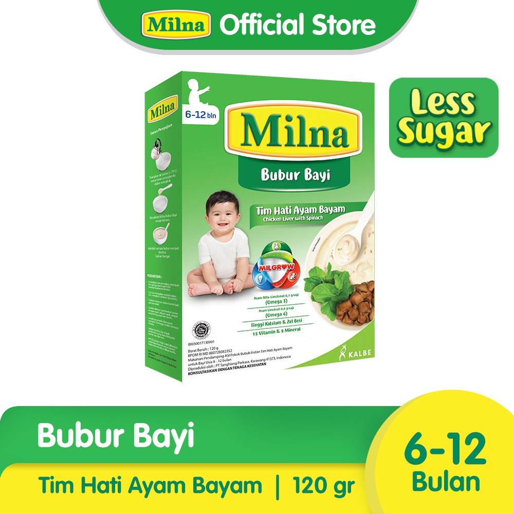 Milna Bubur Reguler 6 Bln Tim Hati Ayam Bayam 120gr