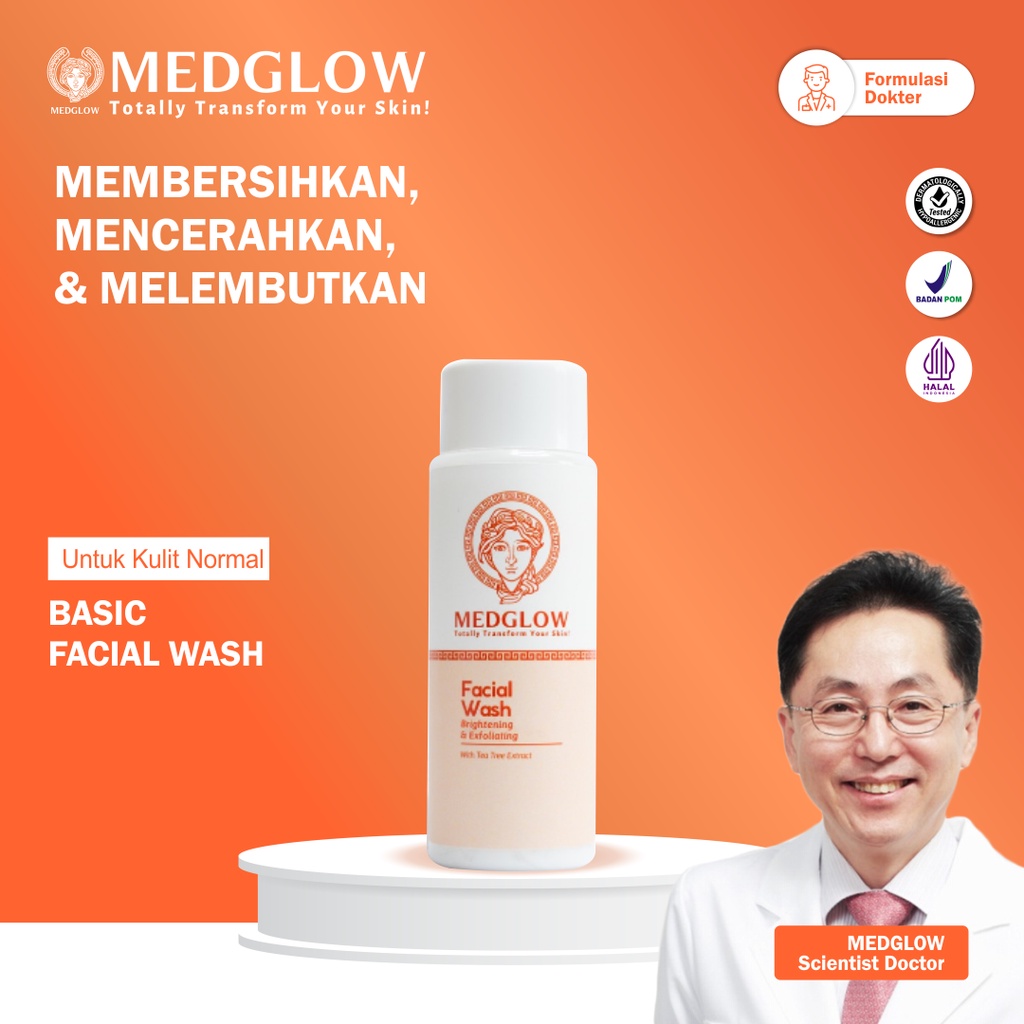 MEDGLOW CLINIC Facial Wash  | Sabun Pembersih Kulit Cuci Wajah Muka Cleanser Skincare Pemutih Dokter
