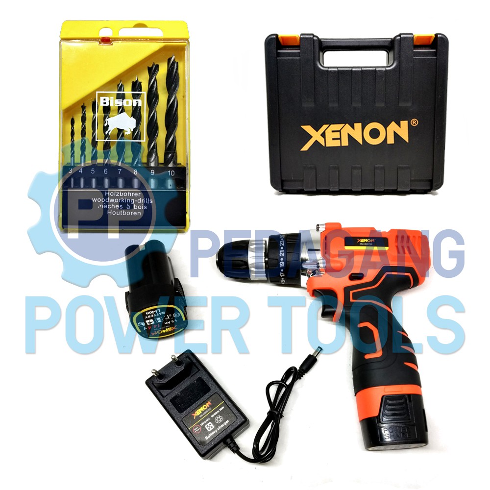 XENON CDID700 BOR BATERAI IMPACT CORDLESS &amp; MATA BOR KAYU SET 8 PCS