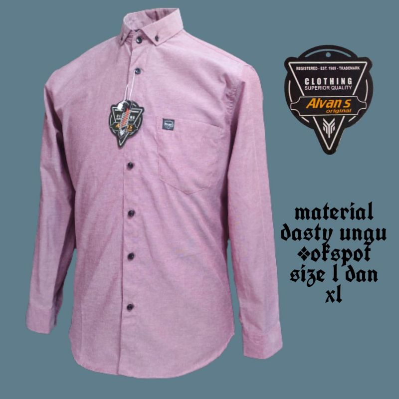kemeja polos panjang ungu lilac
