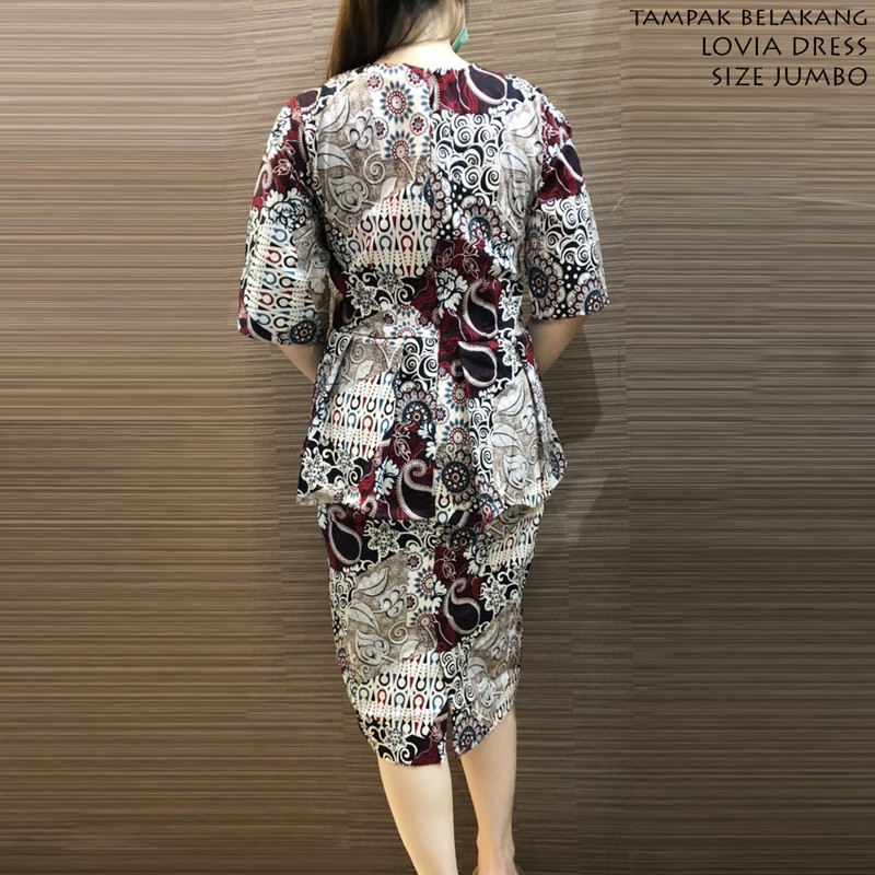 Dress Wanita Batik Couple / Dress Batik Modern / Kebaya Jumbo / Seragam Batik Wanita / LOVIA 187 AB