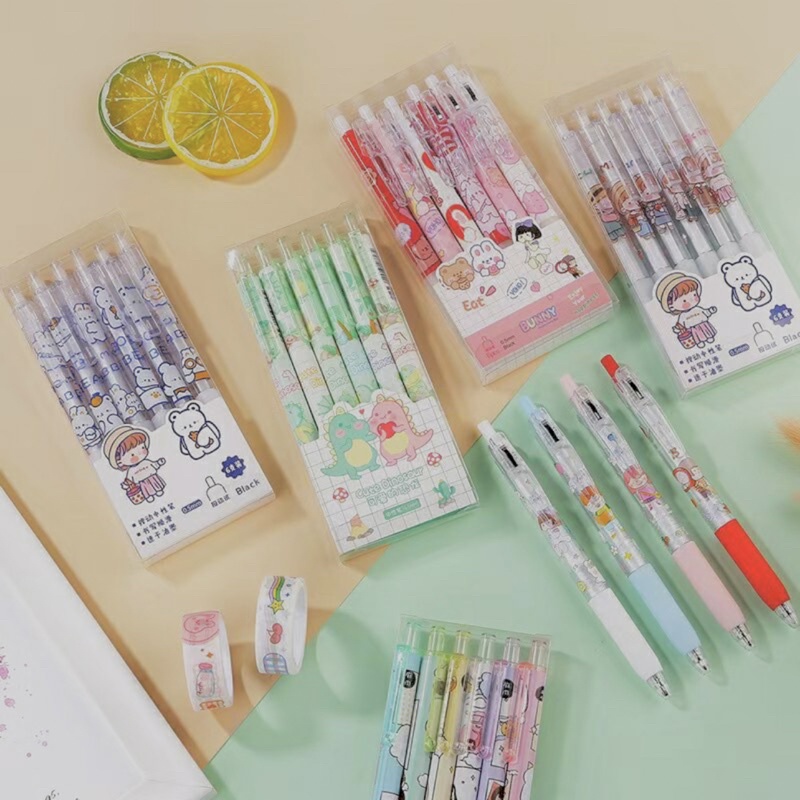 [1SET ISI 6PCS] PULPEN GEL MEKANIK 0.5MM / BALLPOINT MEKANIK