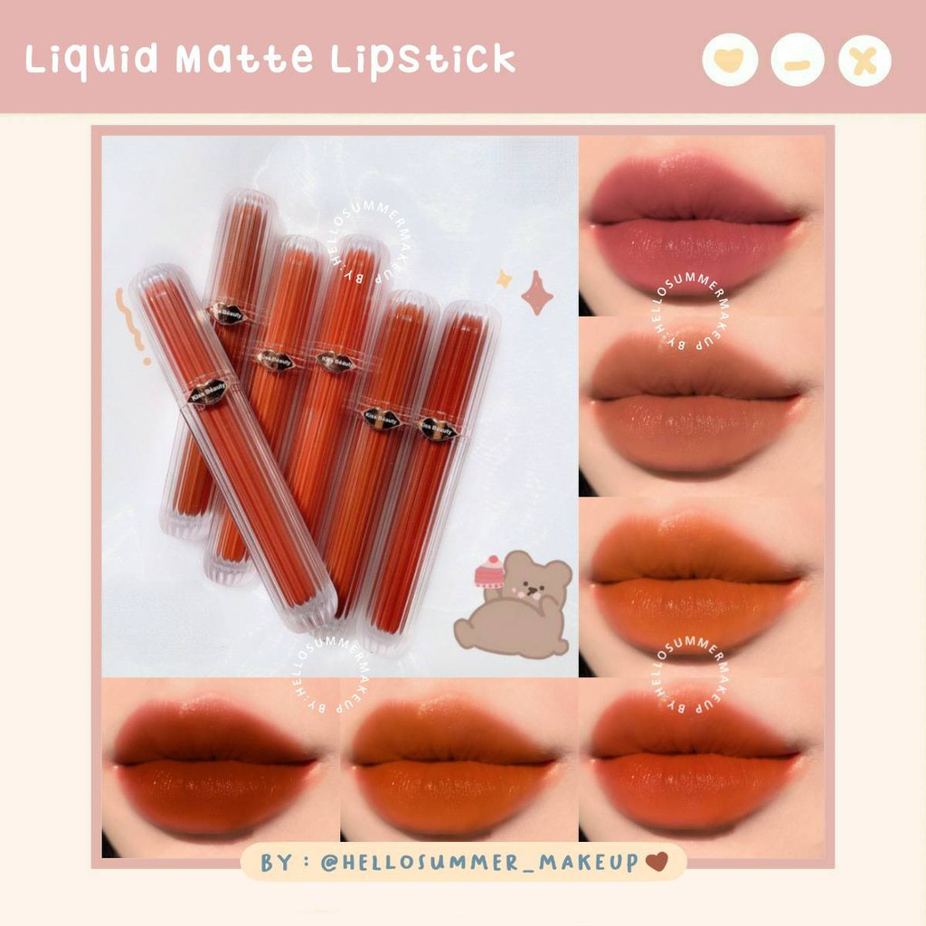 𝐌𝐀𝐓𝐓𝐄 𝐋𝐈𝐏𝐒𝐓𝐈𝐂𝐊 - KISS BEAUTY Sandy Velvet Lip Color Matte Lipstick