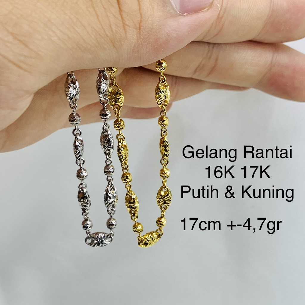 Gelang Rantai Emas Asli Mas Kuning Putih Kadar 700 16K 750 17K Gelang Rantai Tangan Dewasa