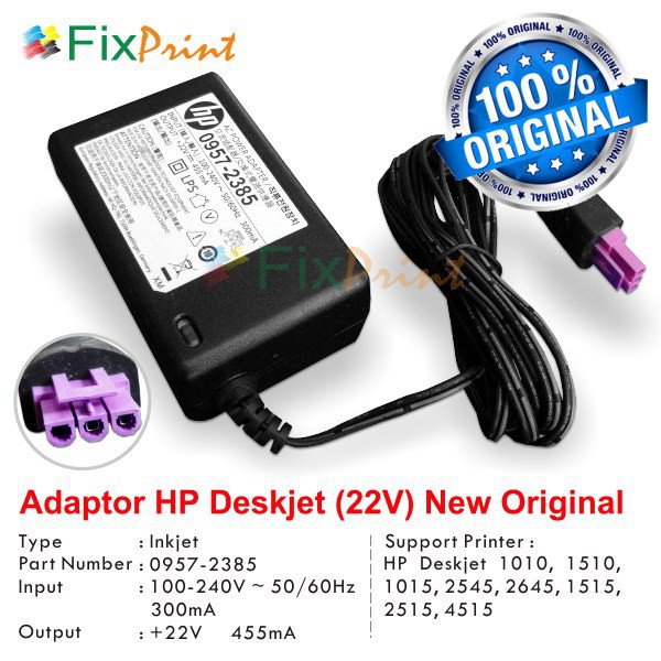 Adaptor Printer HP Deskjet 1010 1510 1015 1515 1518 2545 2645 2515 4515 22v 22 Volt 0957-2385