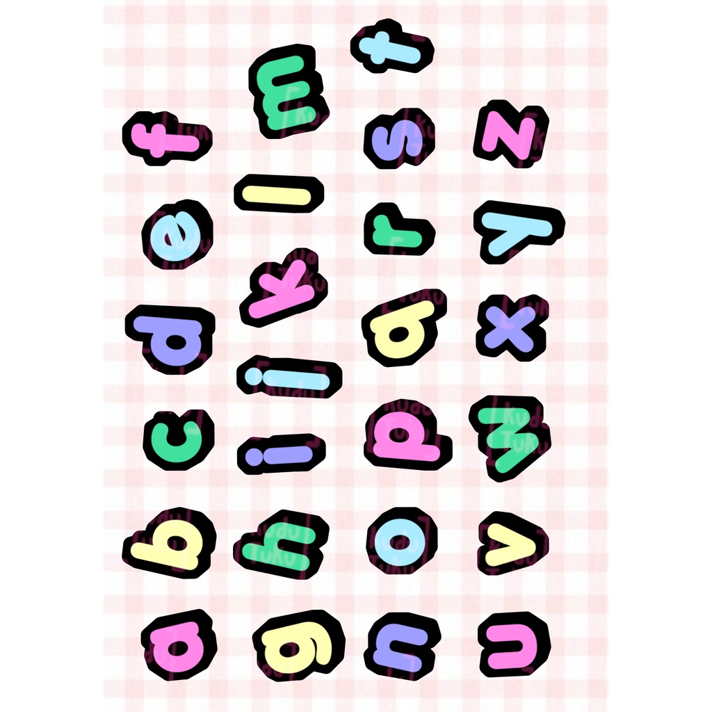 

STKR alphabet sticker laptop / sticker pack huruf abjad