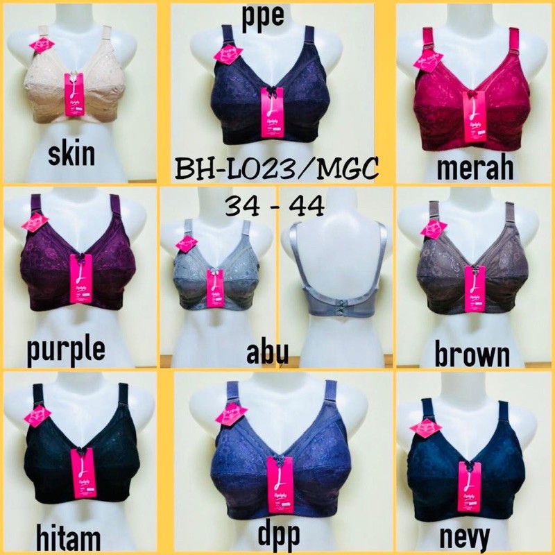 BH | Bra Brukat BigCup C LYDYLY L023 Tanpa Kawat dan Tanpa Busa