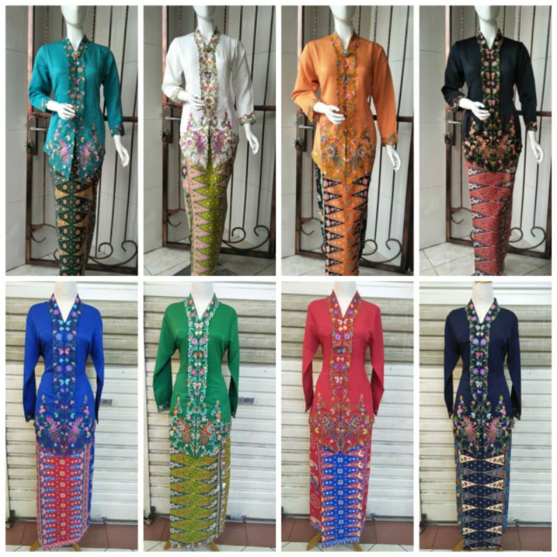 Kebaya Encim Modern Lengan panjang Encim bordir Jumbo Kebaya Betawi Modern Kebaya Kartini Encim Puti