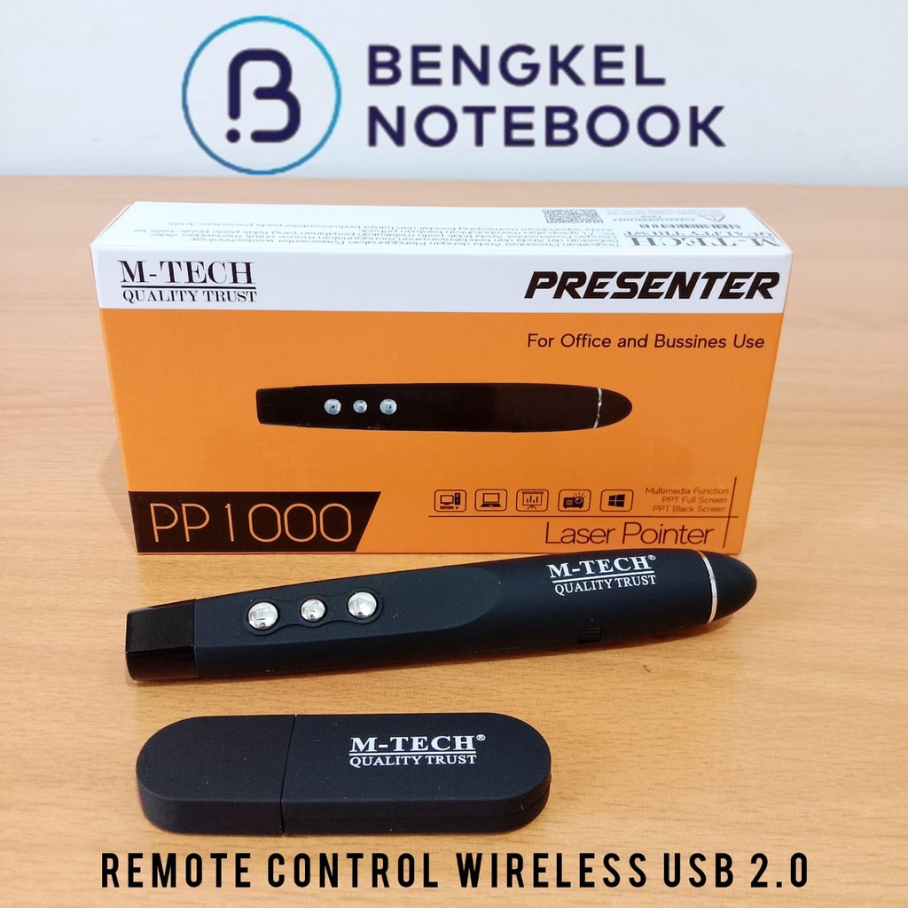 Laser Pointer Presenter Remote Control Wireless USB 2.0 M-Tech PP 1000 MTech