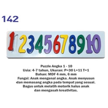 Alat Peraga Edukatif Puzzle Angka 1 - 10