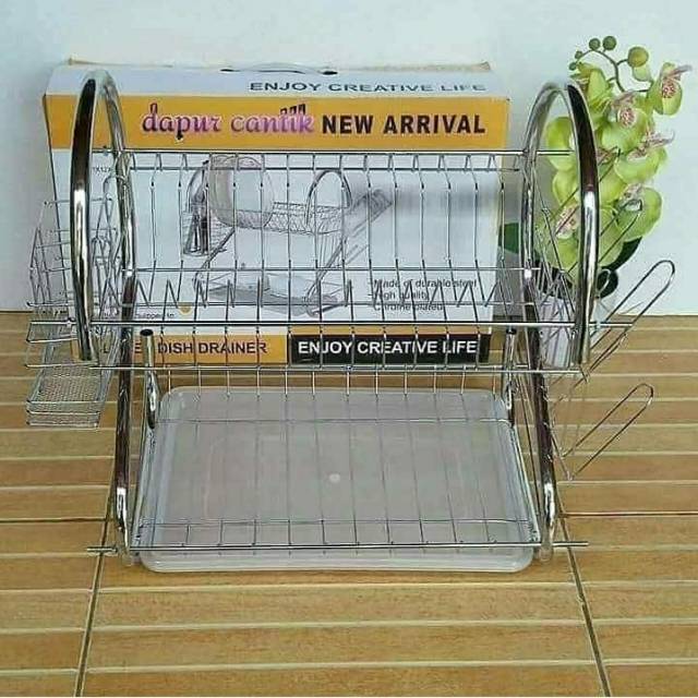 RAK PIRING STAINLESS 2 SUSUN