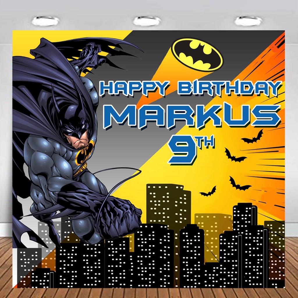 Batman Backdrop Flexi Banner Birthday / Spanduk Hiasan Dinding Ulang Tahun