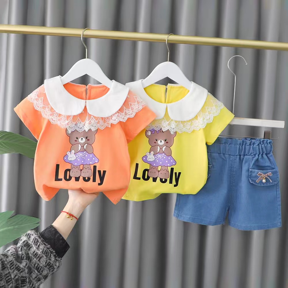 Setelan Anak Perempuan Import  Celana Jeans/Setelan celana pendek anak cewek import