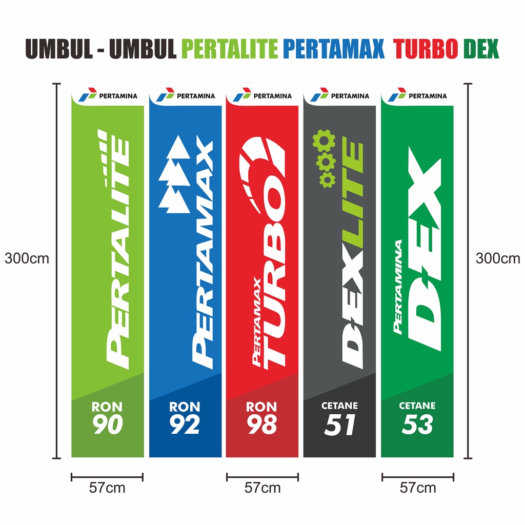 Umbul-umbul PERTAMINA PERTASHOP PERTAMAX PERTALITE BRIGHT GAS