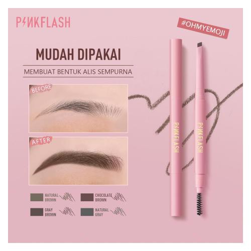 PINKFLASH Automatic Eyebrow Pencil Tahan Air Pigmen Pensil Alis