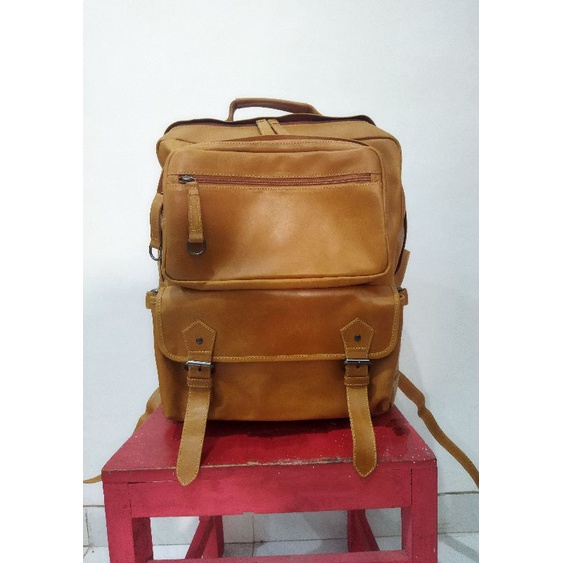 Ransel kulit pria big size - ransel jumbo - backpack pria - backpack kulit