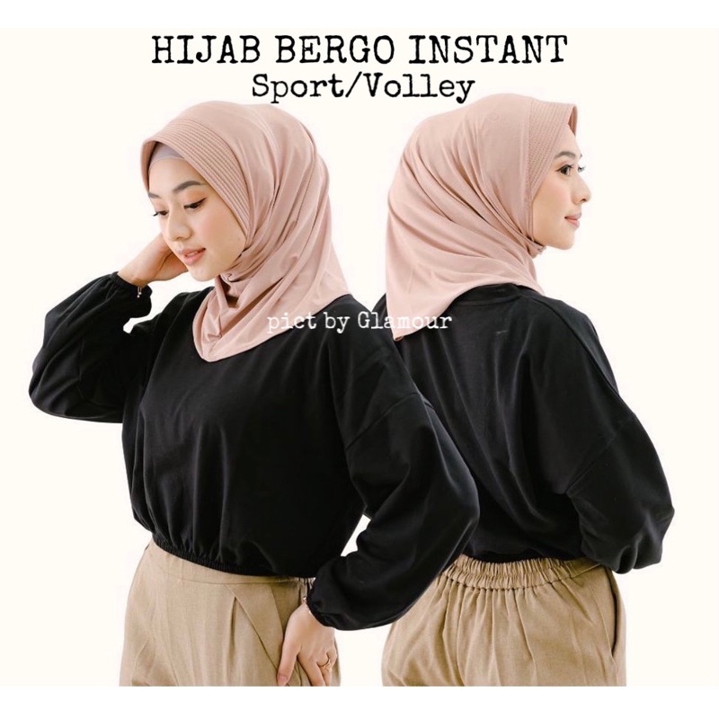 Hijab sport Instant Bahan Jersey Premium