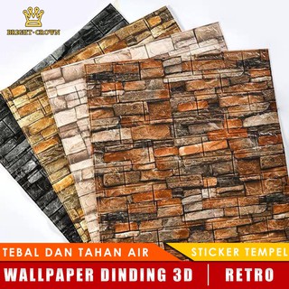 (KK) WALLPAPER 3D FOAM MODEL KAYU Uk 70 x 70cm x 6mm /Pcs TERMURAH