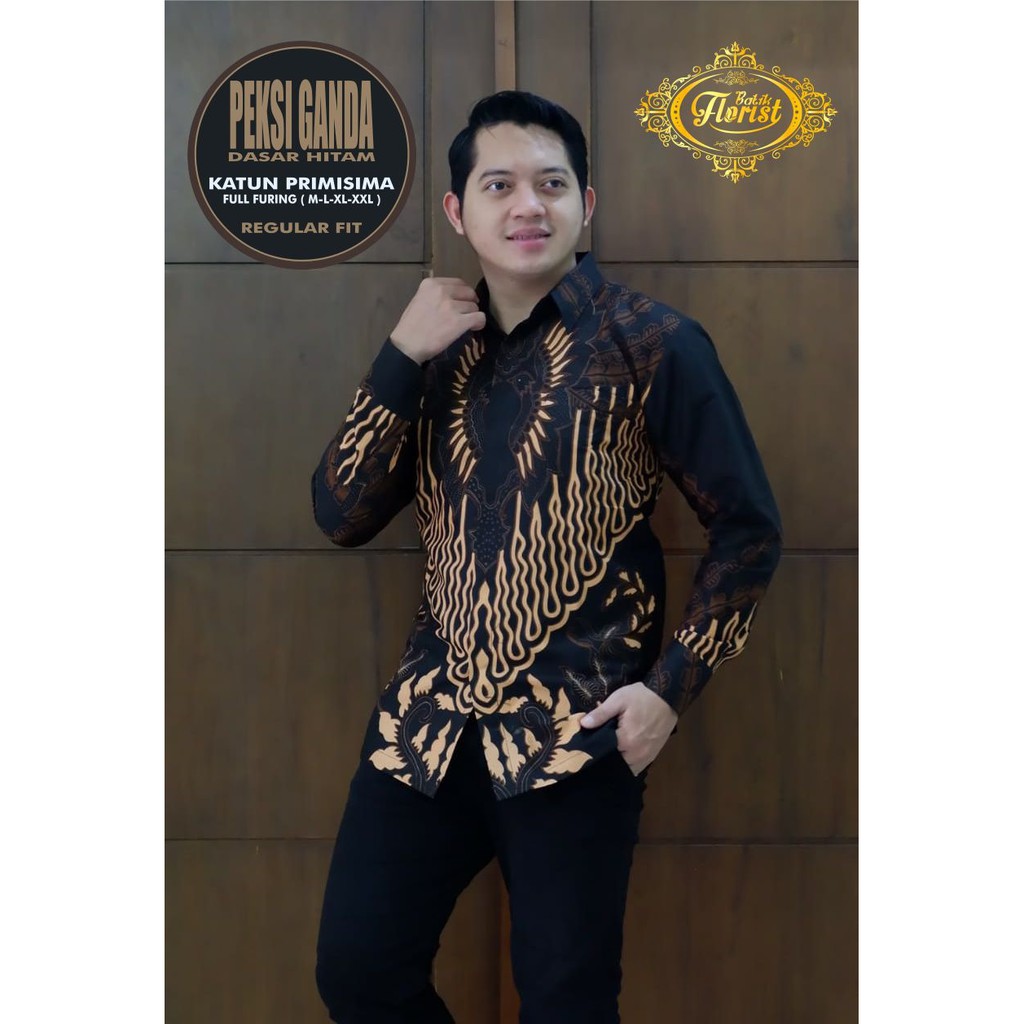 PEKSI GANDA kemeja batik pria lengan panjang terbaru ORIGINAL BY FLORIST