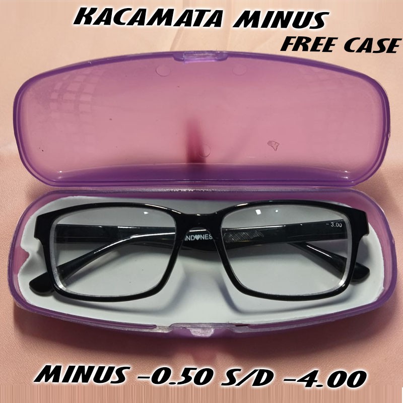 PROMOOOO!!! Kacamata Minus Pria dan Wanita Ukuran 0.50-4.00 + FREE CASE/nastushaa