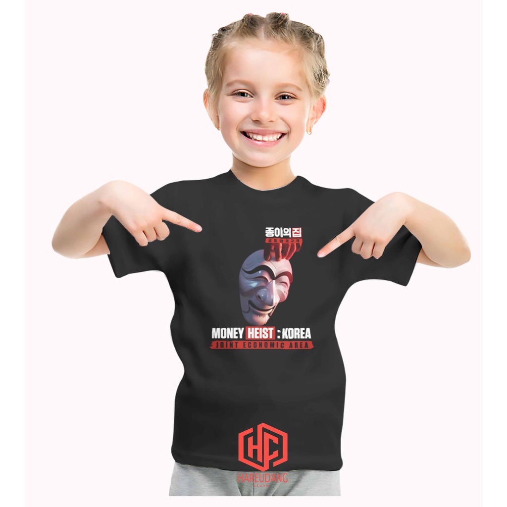 baju kaos anak money heist korea joint economis area