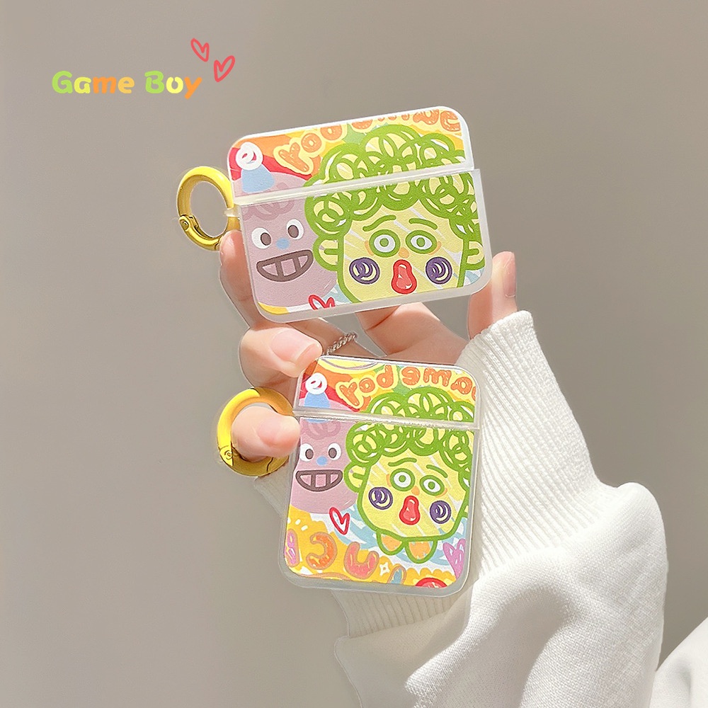 Soft Case Pelindung Earphone Bluetooth TWS Anti Jatuh Motif Kartun Anak Laki-Laki Keriting Untuk Airpods 1 2 3 PRO3